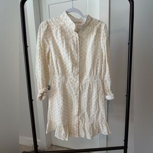 KARLIE Eyelet Button Down Shirt Dress